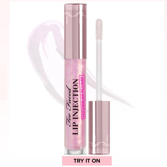 Pink Too Faced Lip Injection Maximum Plump Extra Strength Lip Plumper gloss - Picture 2 of 4